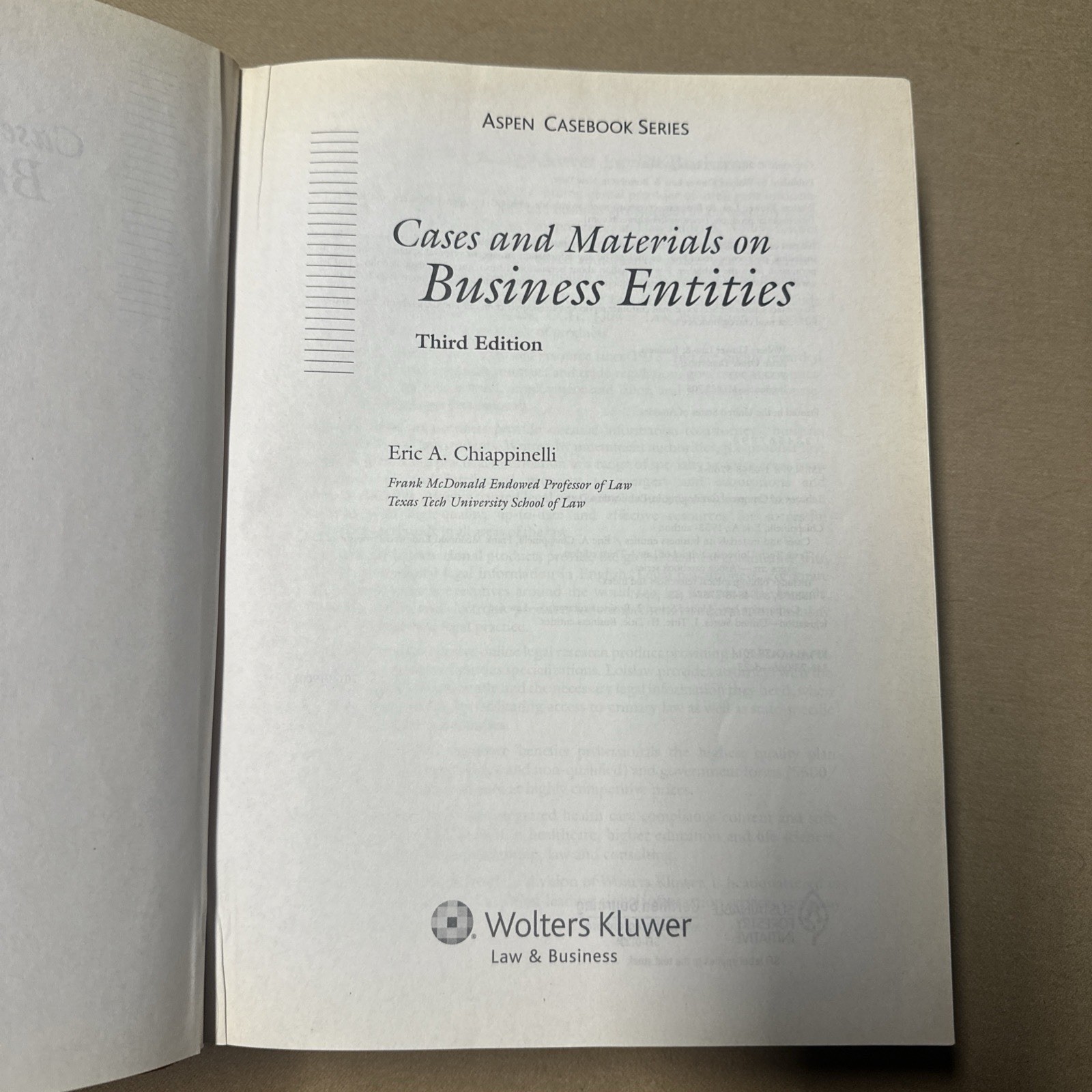 Aspen Casebook Ser.: Cases and Materials on Business Entities by Eric A….