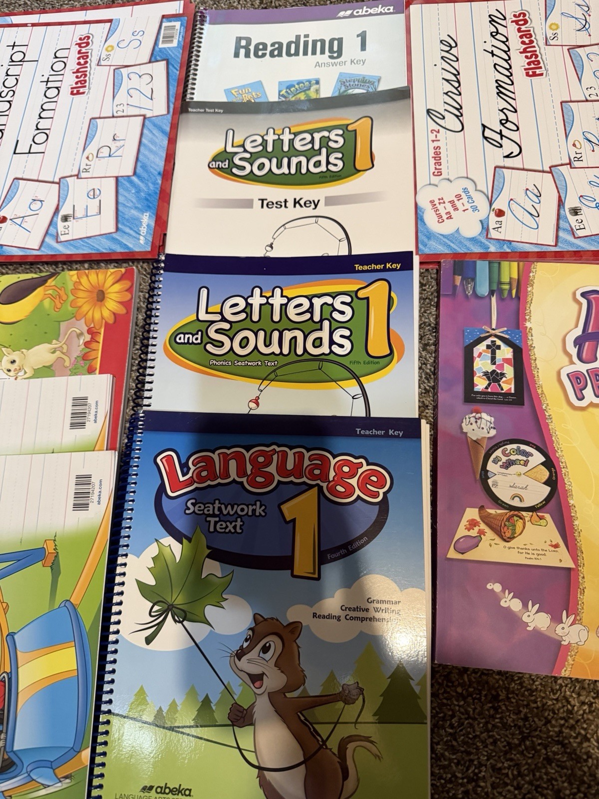 Abeka Grade 1 Homeschool Curriculum Lot: Math, Reading/Phonics + Keys
