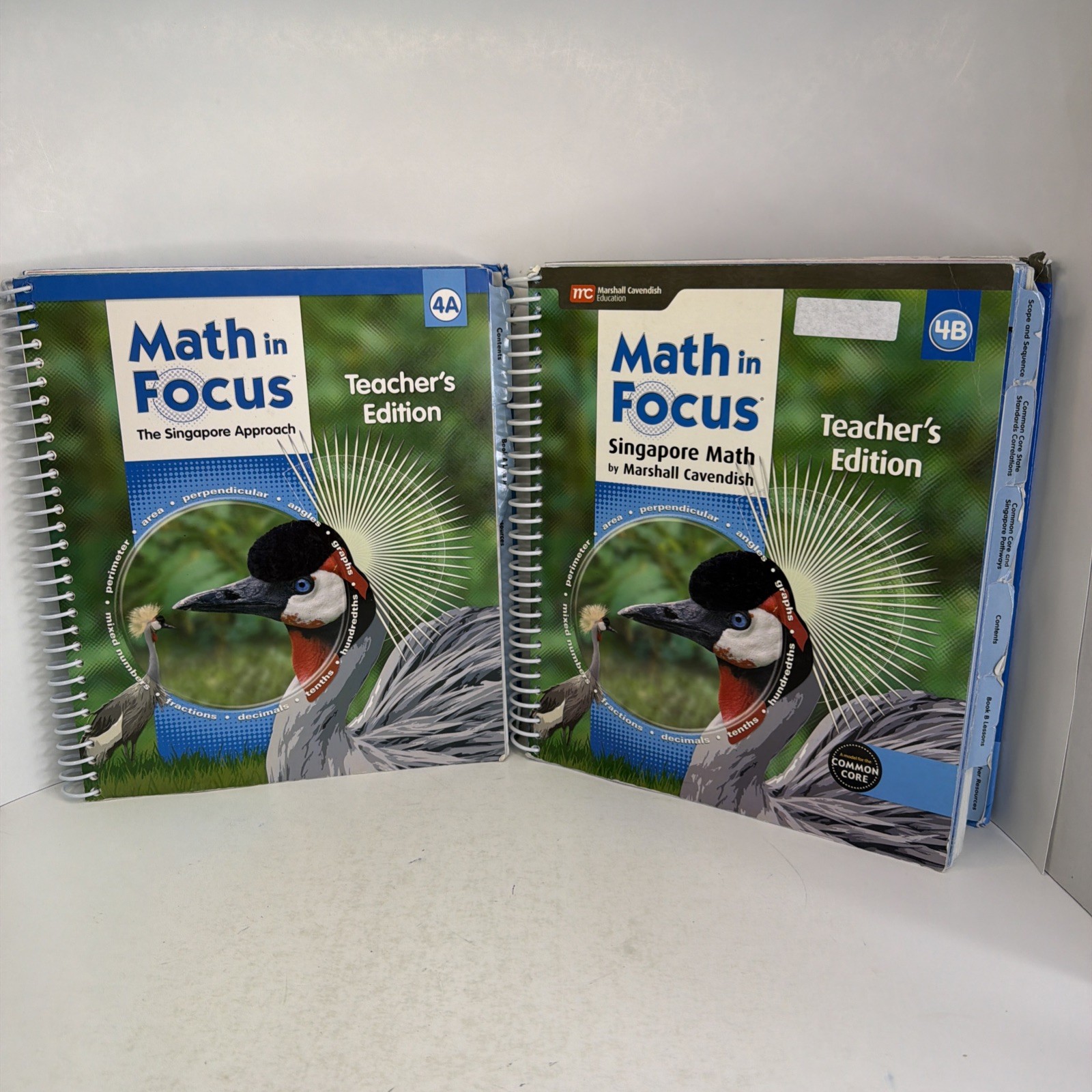 Math in Focus Singapore 4A 4B Teacher&rsquo;s Edition Lot 2 Books Marshall Cavendish