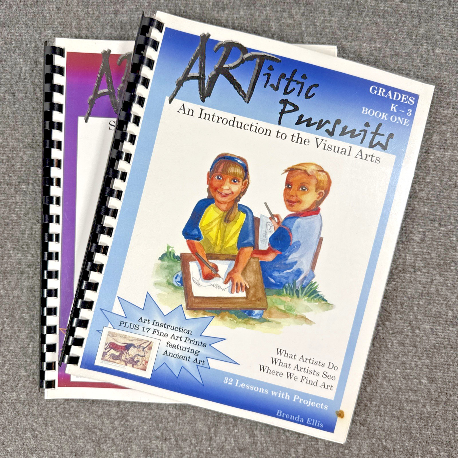 Artistic Pursuits Grades K-3 Vol 1 & 2 COMPLETE w/ Fine Art Prints Brenda Ellis