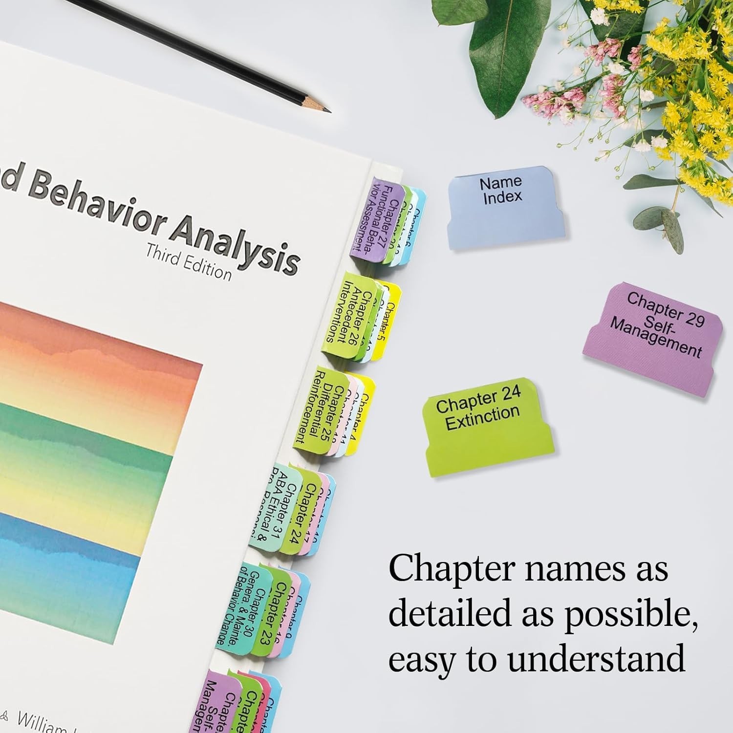 Book Tabs for Applied Behavior Analysis Cooper 3Rd Edition, Full Set Index Tabs