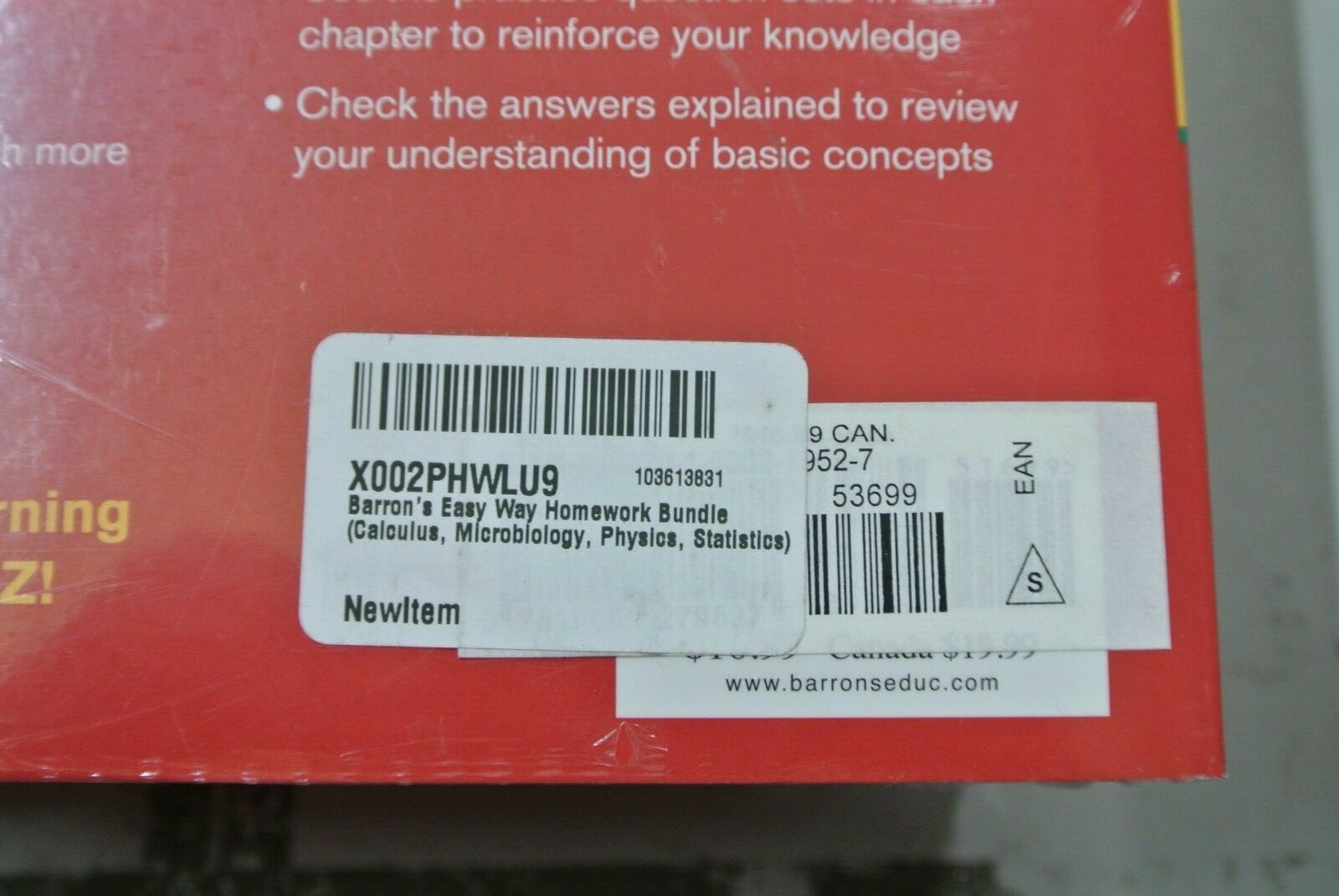 Barron&rsquo;s Easy Way Homework Bundle: Calculus, Microbiology, Physics, Statistics