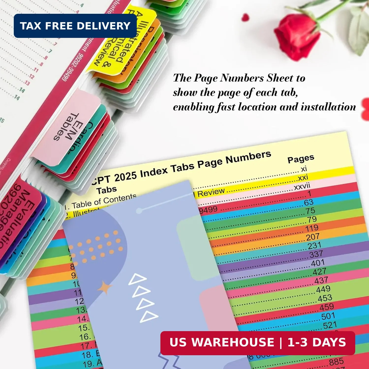 Upgraded Index Tabs for CPT 2025 Professional Edition, Complete CPT Book Tabs, L