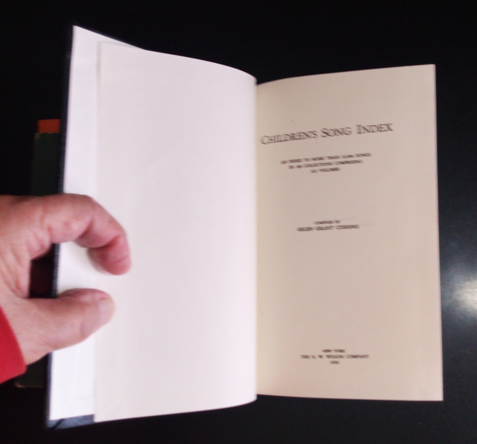 CHILDREN&rsquo;S SONG INDEX – Helen Grant Cushing (Hard Cover) 1936