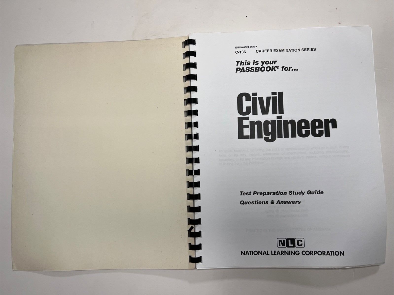 Career Examination Series Passbook For Civil Engineer Test Prep Study Guide Book