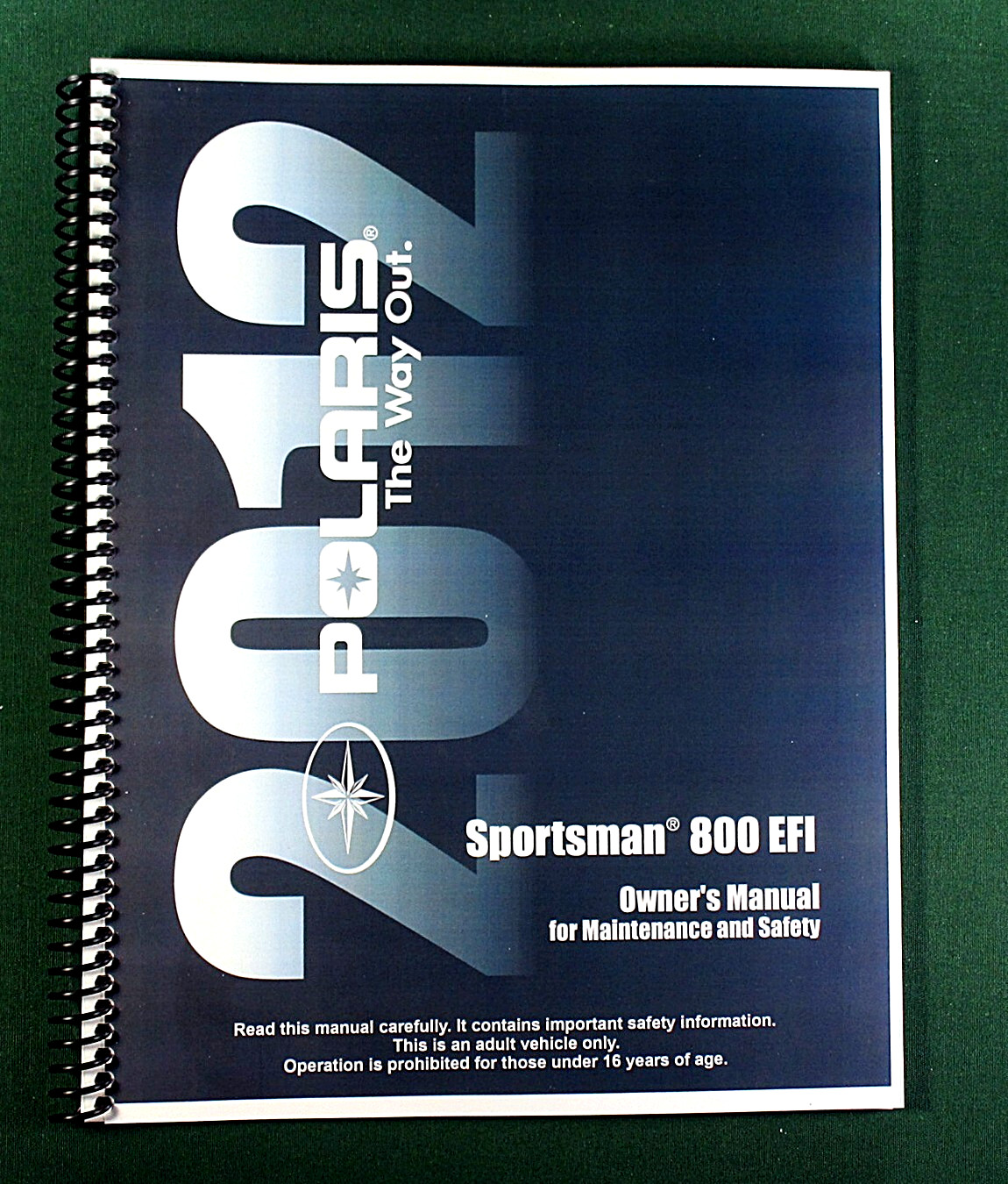 2012 Polaris Sportsman 800 EFI ATV Owner&rsquo;s Manual: 138 Pages & Clear Covers!