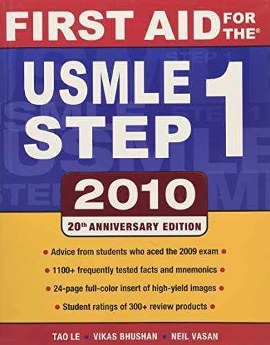 First Aid for the USMLE Step 1, – Paperback, by Vikas Bhushan; Tao – Very Good j