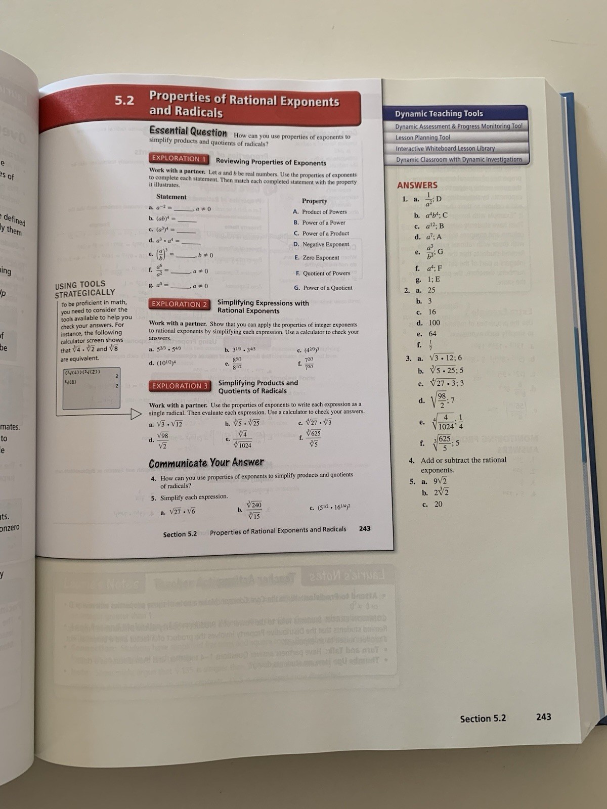 Big Ideas Math Algebra 2 Bridge to Success Teacher&rsquo;s Edition HC 2019 Larson