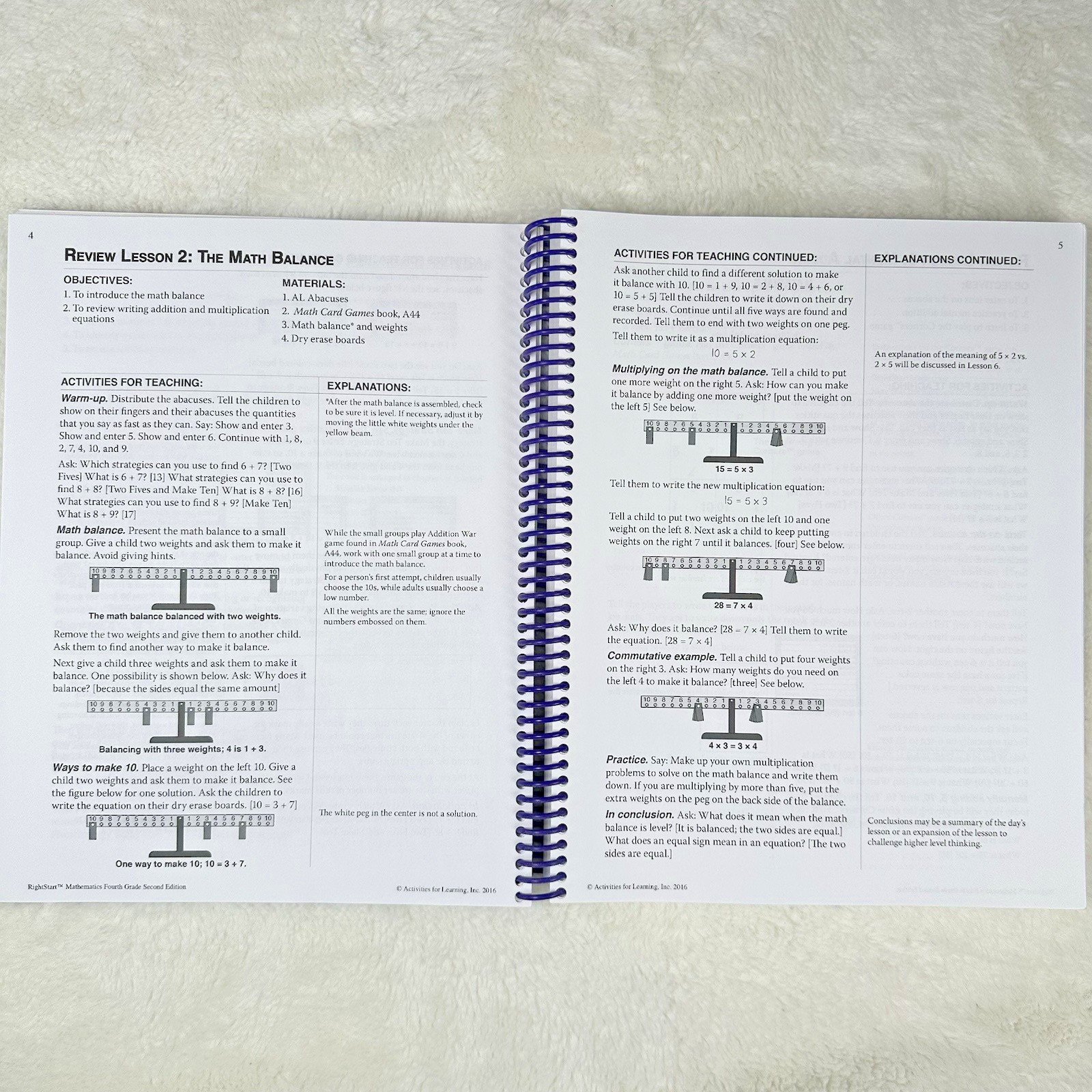 RightStart Mathematics Fourth Grade Lessons & Worksheets Set + AL Abacus