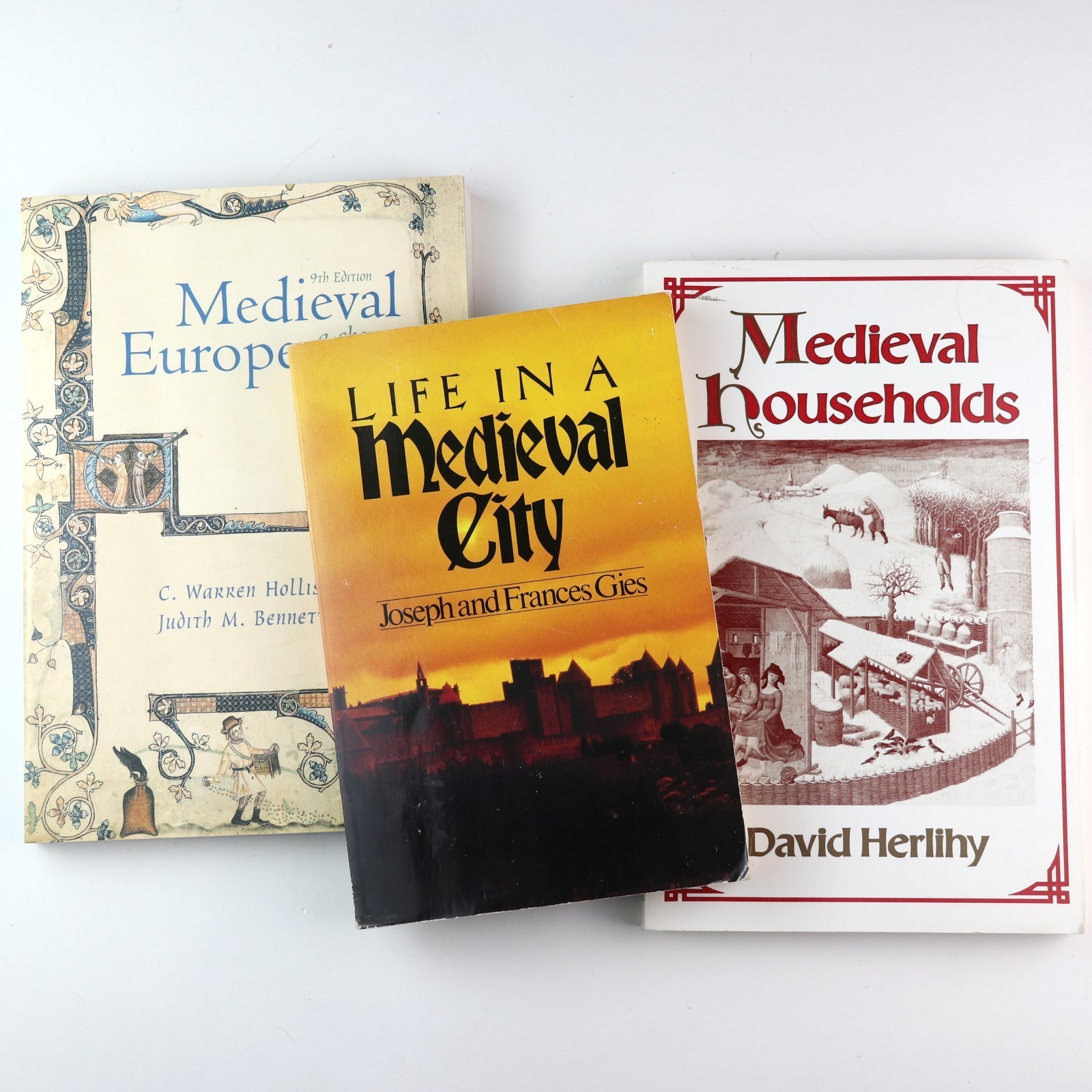 Lot of 3 Medieval History Paperbacks Hollister Gies Herlihy Middle Ages Set
