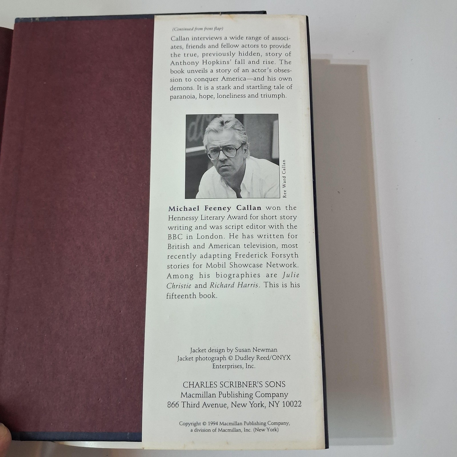 Anthony Hopkins Unauthorized Biography Michael Feeney Callan Scribner HC DJ 1994