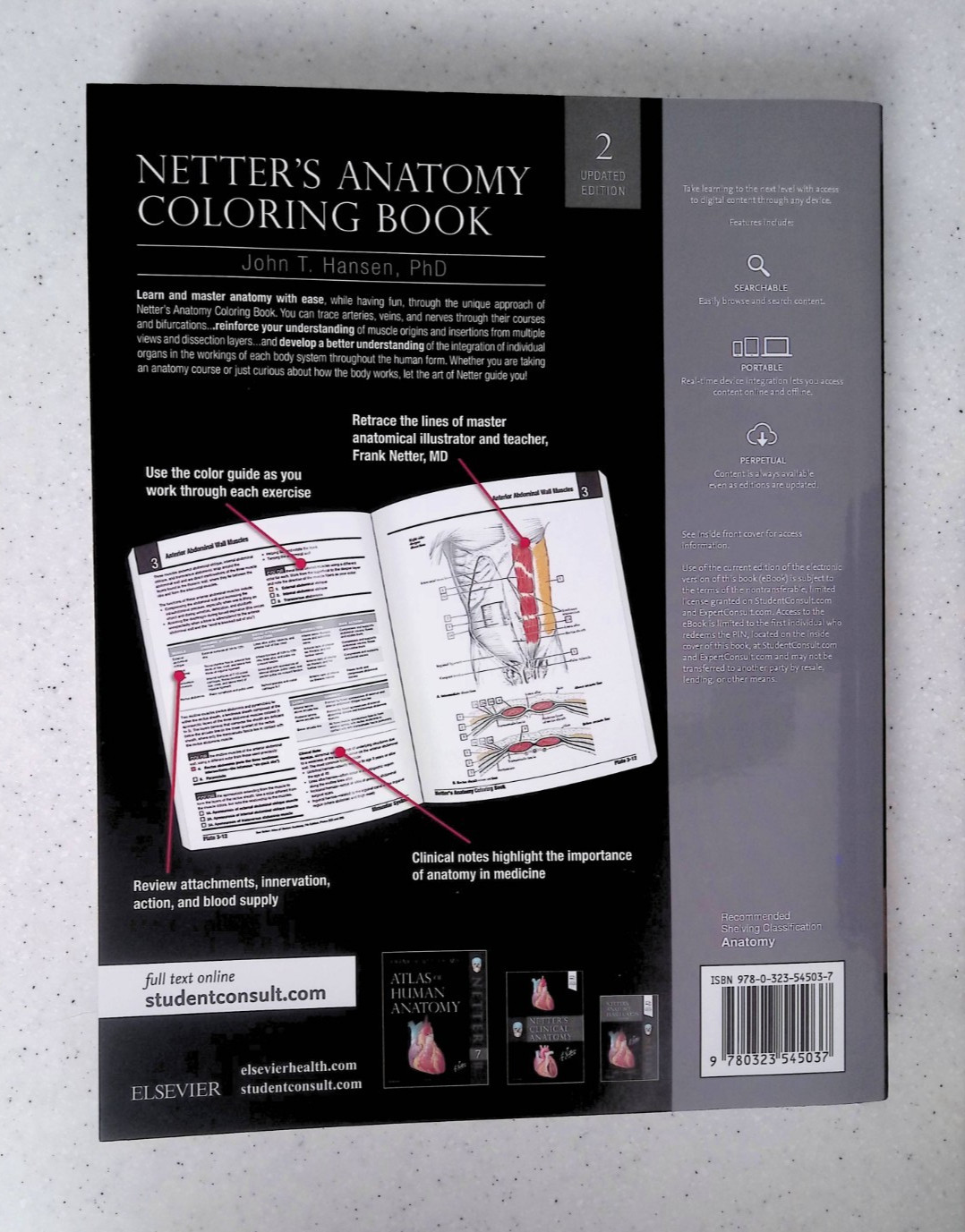 Netter&rsquo;s Anatomy Coloring Book by – John T. Hansen, 2nd Ed, Large Paperback 2018