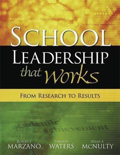 School Leadership That Works: From R- 9781416602279, paperback, Robert J Marzano