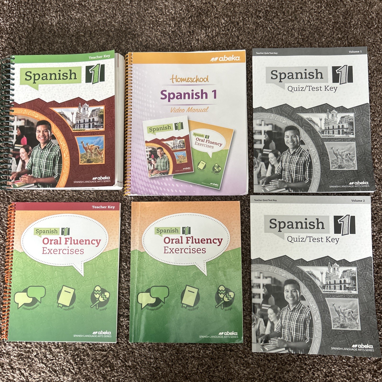 Abeka Spanish 1 Teacher Key, Oral Fluency text book Quiz/test key Video Manual