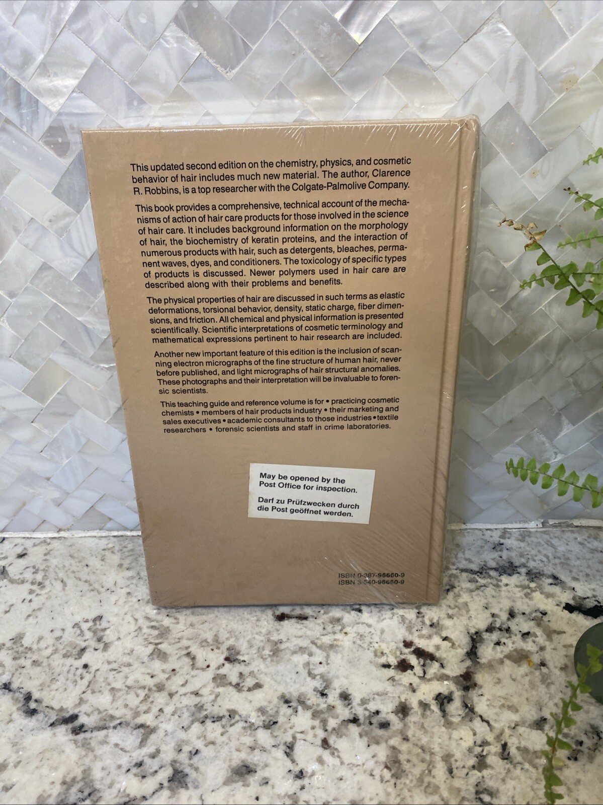 Chemical & Physical Behavior of Human Hair by Robbins Clarence R. Second Edition