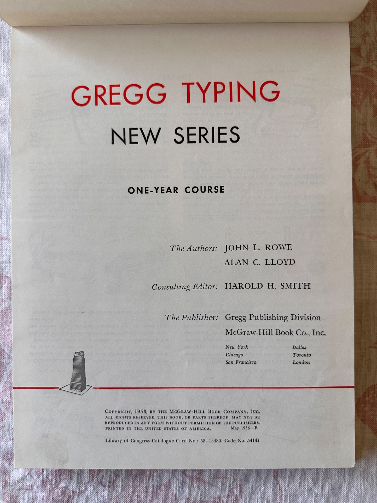 Vintage Gregg Typing Book, 1956