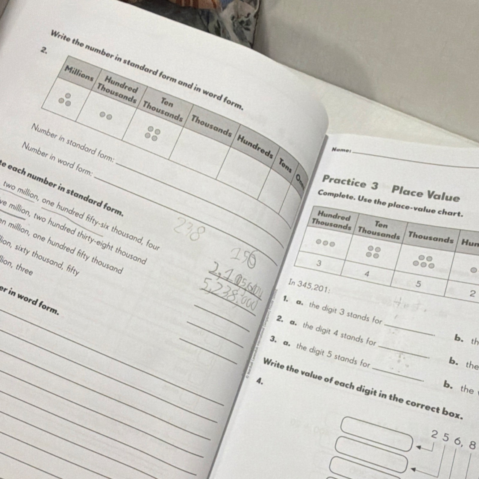 Marshall Cavendish Math in Focus Singapore Math Workbook 5A & 5B slight writing