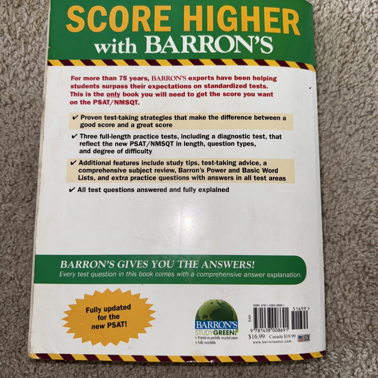 Barron&rsquo;s PSAT/NMSQT by Sharon Weiner Green, Ira K. Wolf and Brian W. Stewart…