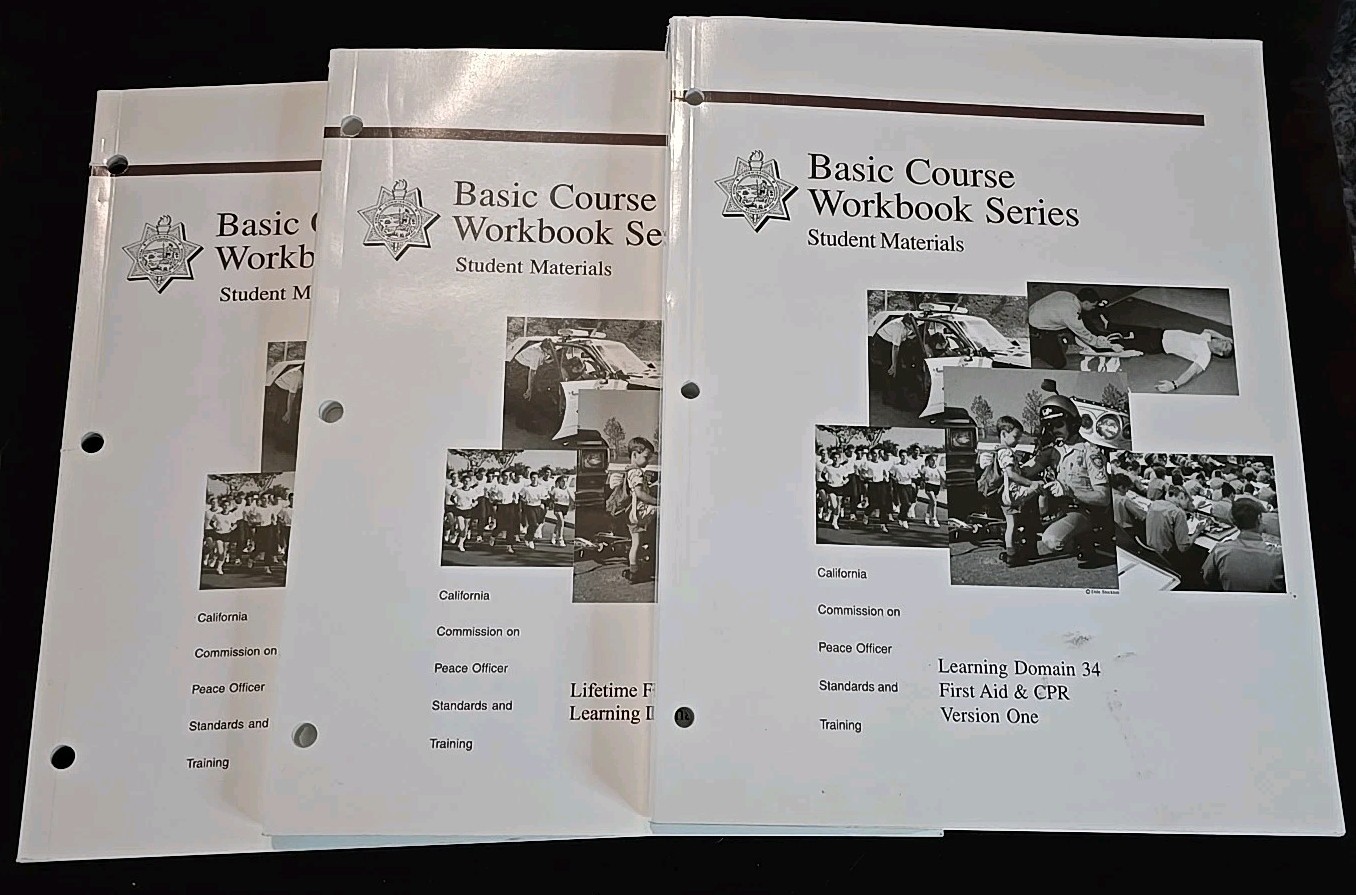 California commission on peace officer standards and training Lot of 3 Workbooks