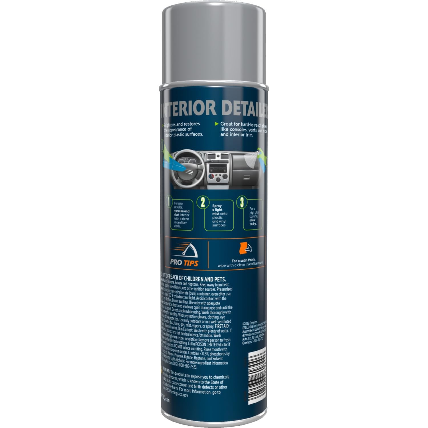 Car Interior Detailer Spray – One Step Cleaner for Cars & Trucks, 12 Oz
