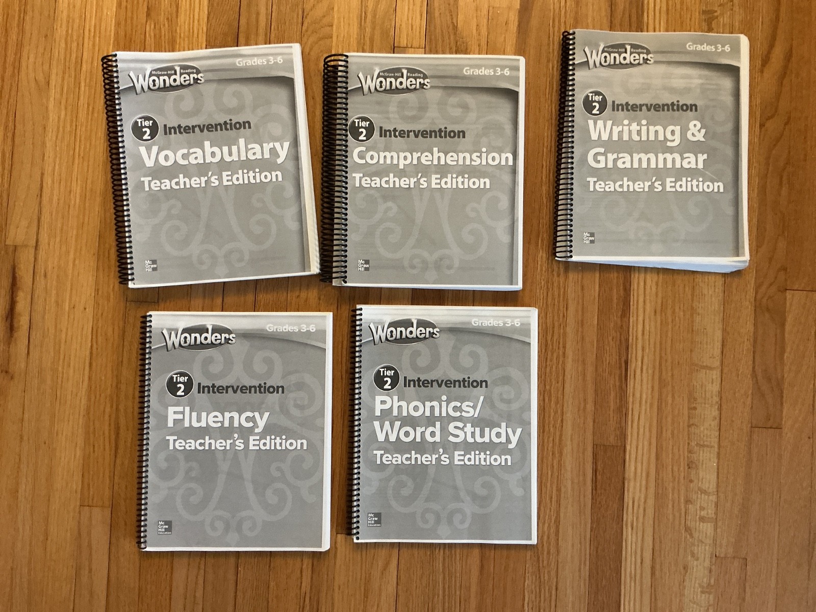 Lot Of 5 McGraw Hill Wonders Tier 2 Intervention Teacher&rsquo;s Editions Grades 3-6