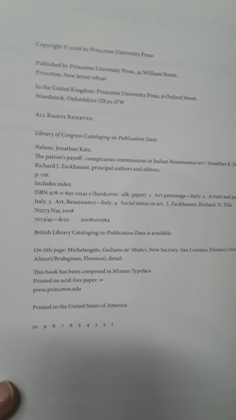 Patron&rsquo;s Payoff by Nelson & Zeckhauser (2008) HB LN 260204