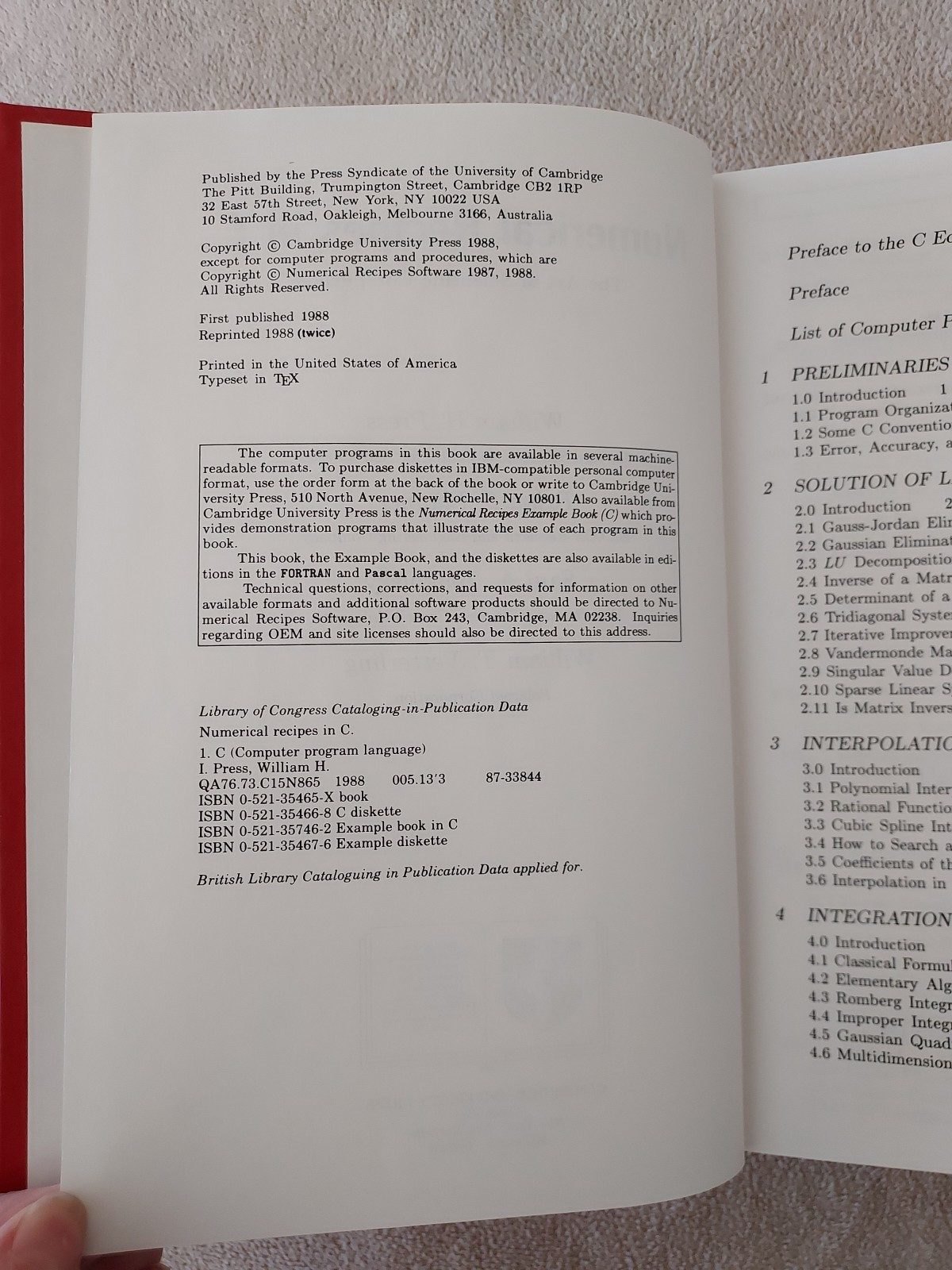 Numerical Recipes in C: The Art of Scientific Computing ~ Cambridge 1988 – HC