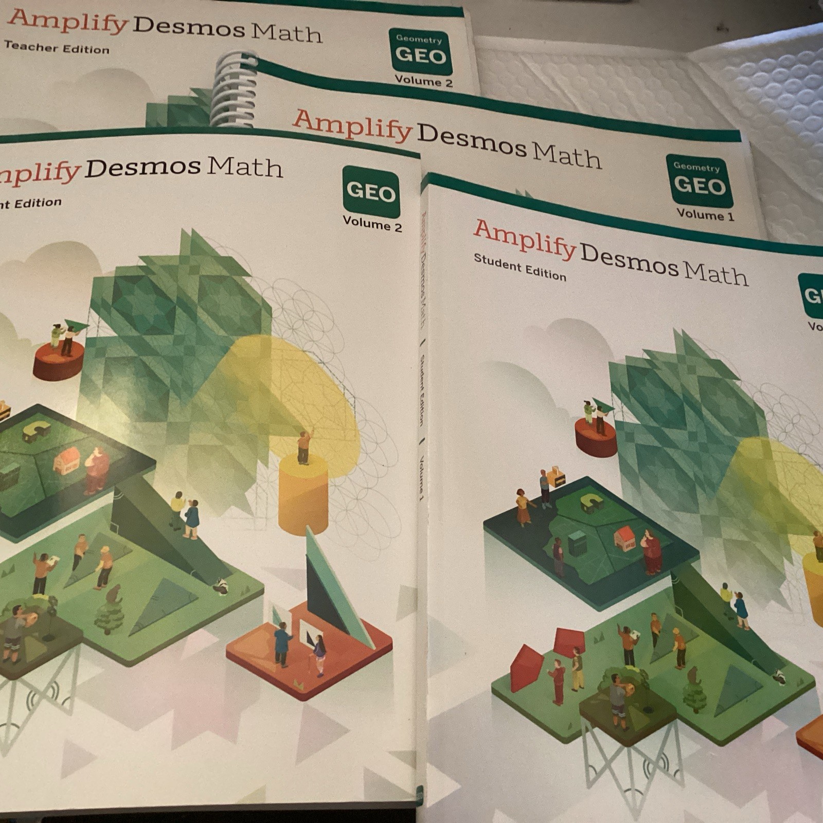 Lot 4 Amplify Desmos Math GEOMETRY Teacher Student Ed Vol 1&2