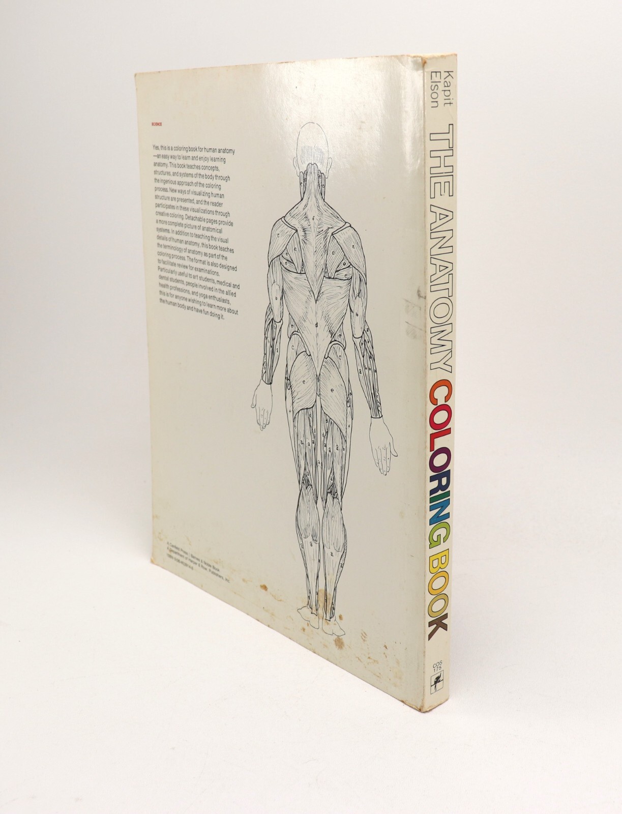 Vintage 1977, The Anatomy Coloring Book Wynn Kapit / Lawrence M. Elson, COS 175