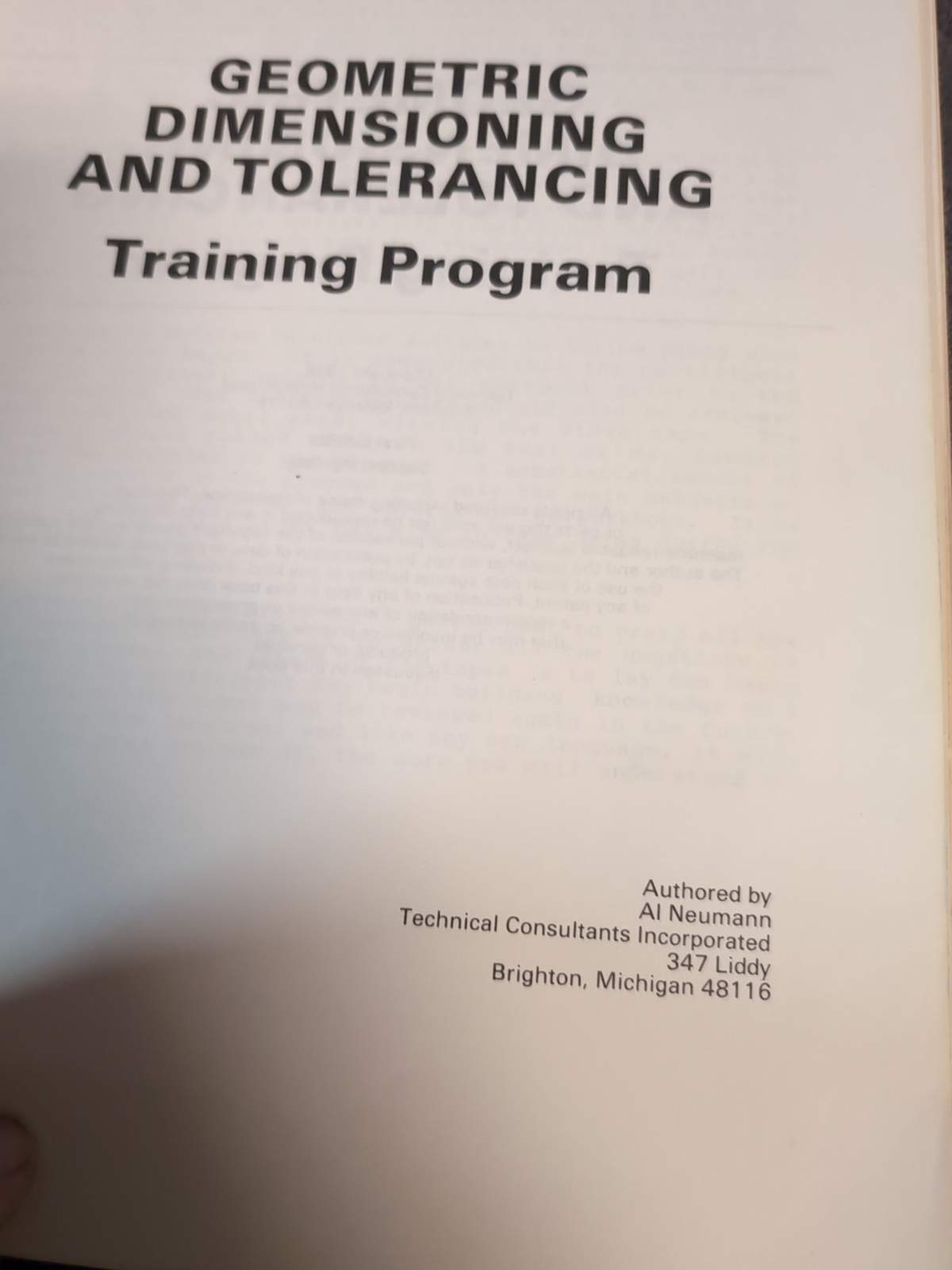 Geometric Dimensioning & Tolerancing Training Program Spiral Bound Book Vtg 1986