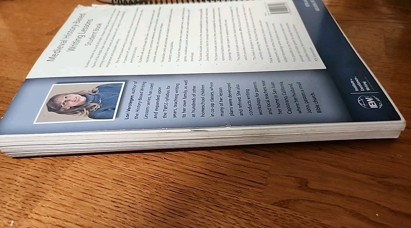 Medieval History-Based Writing Lessons Teacher&rsquo;s Manual Lori Verstegen Spiral