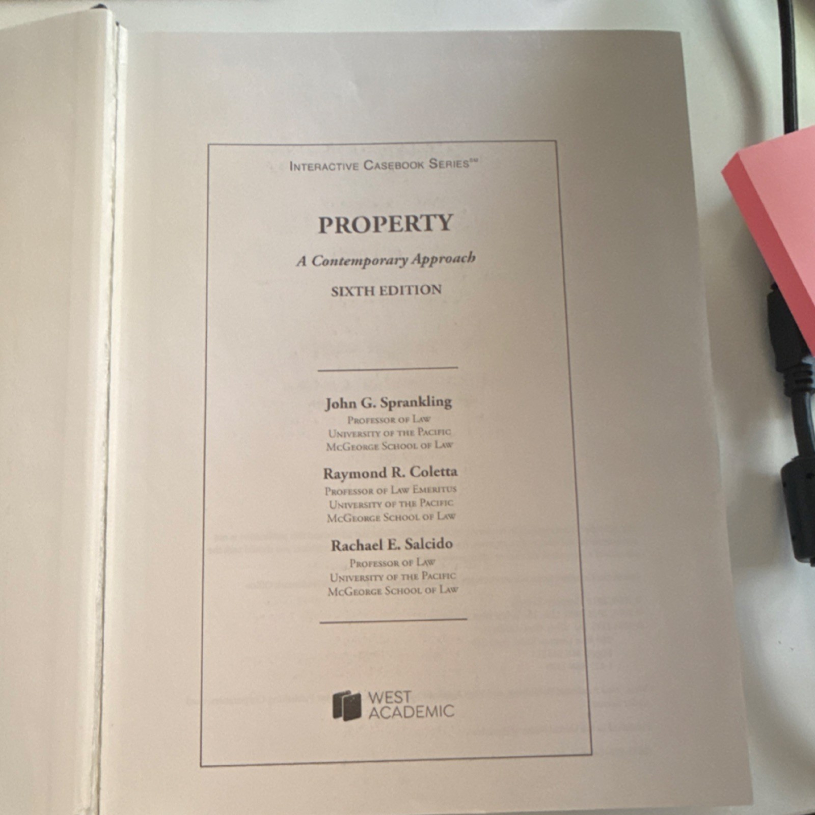 West Academic Property: A Contemporary Approach 6th Ed HC 2018 Sprankling