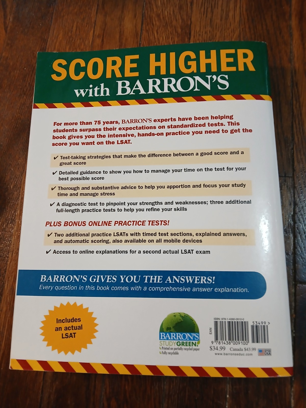 Barron&rsquo;s Test Prep Ser.: LSAT with Online Tests by John F. Mares and Jay B….