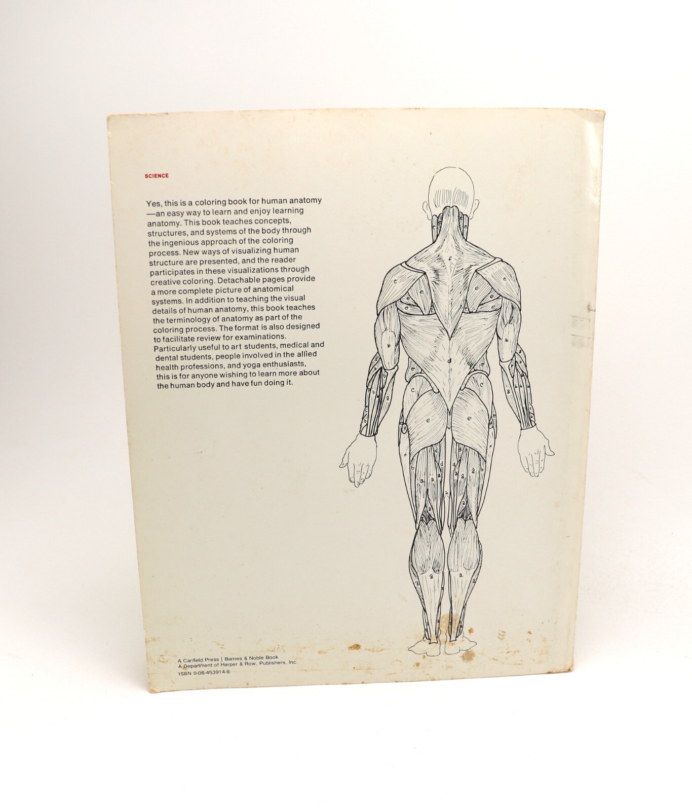 Vintage 1977, The Anatomy Coloring Book Wynn Kapit / Lawrence M. Elson, COS 175