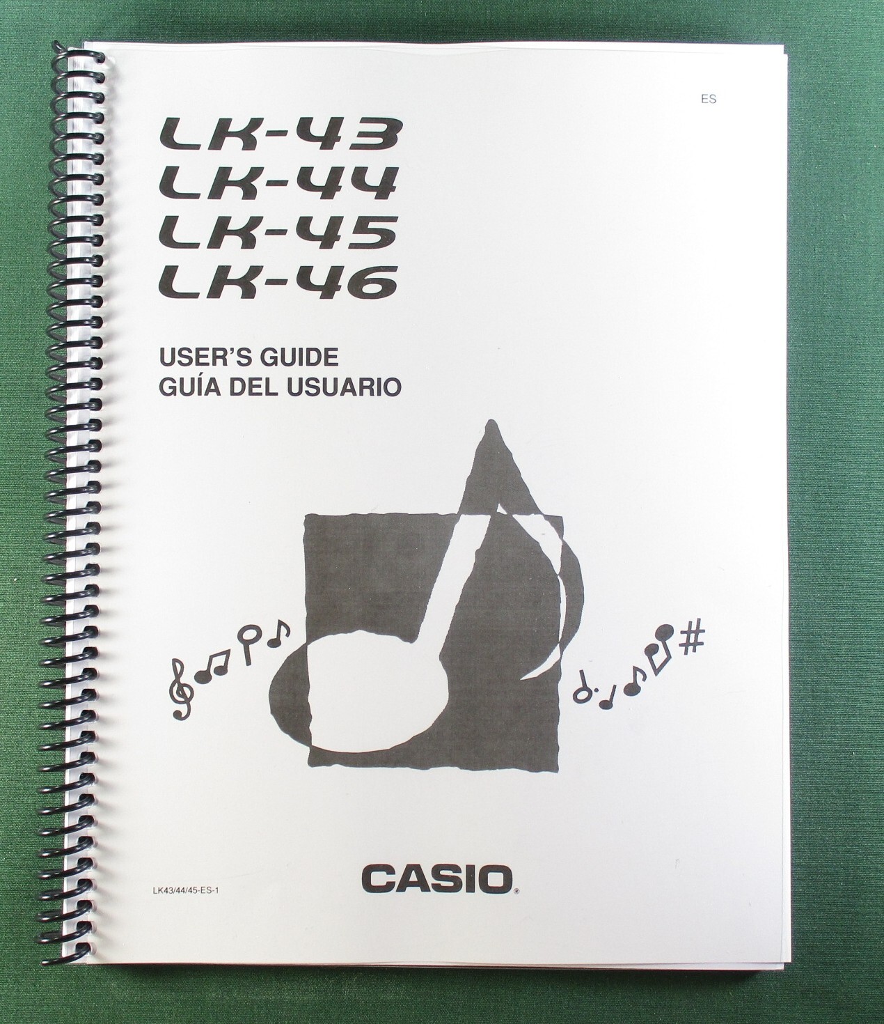 Casio LK-46 Instruction Manual: 44 Pages Coil Bound & Protective Covers!