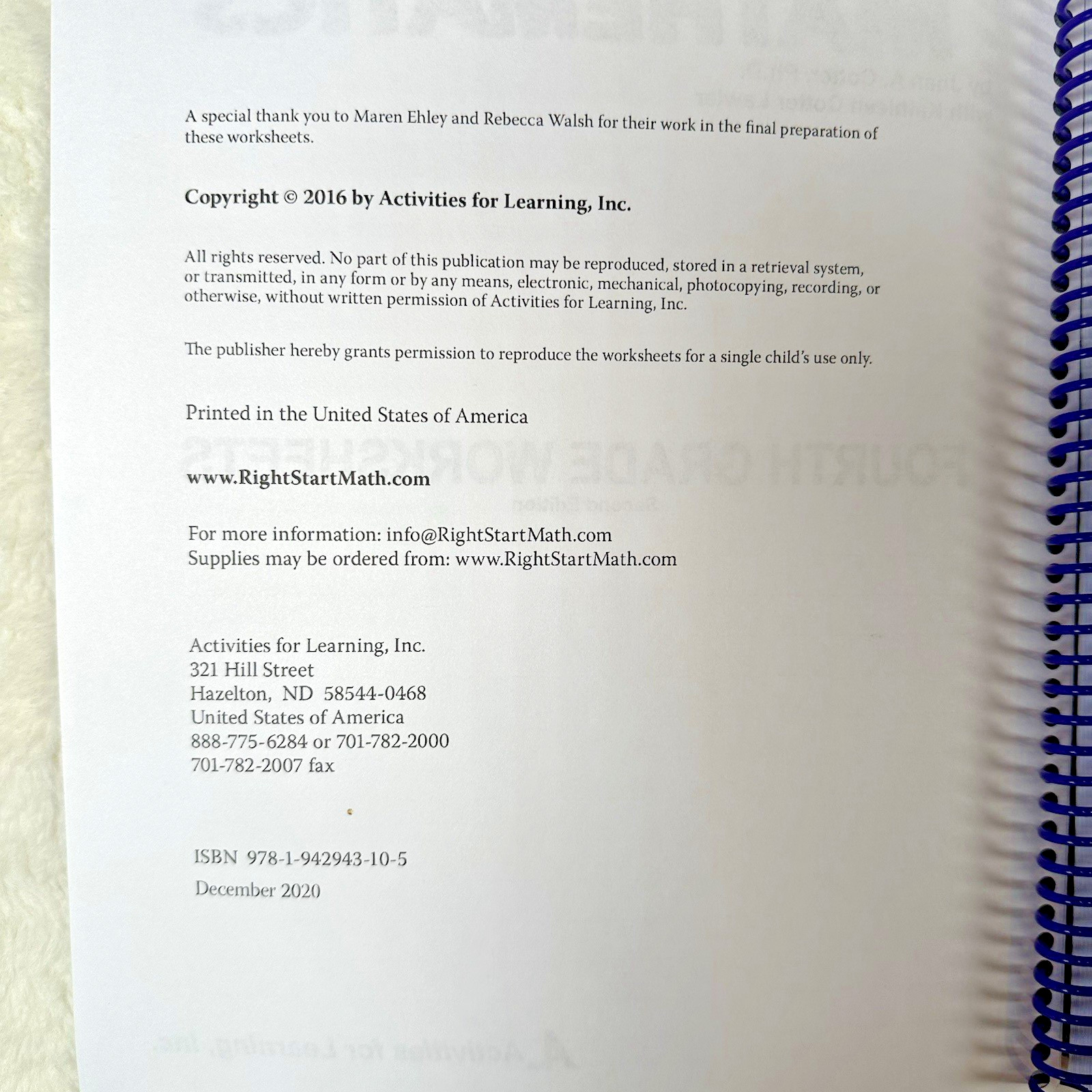 RightStart Mathematics Fourth Grade Lessons & Worksheets Set + AL Abacus