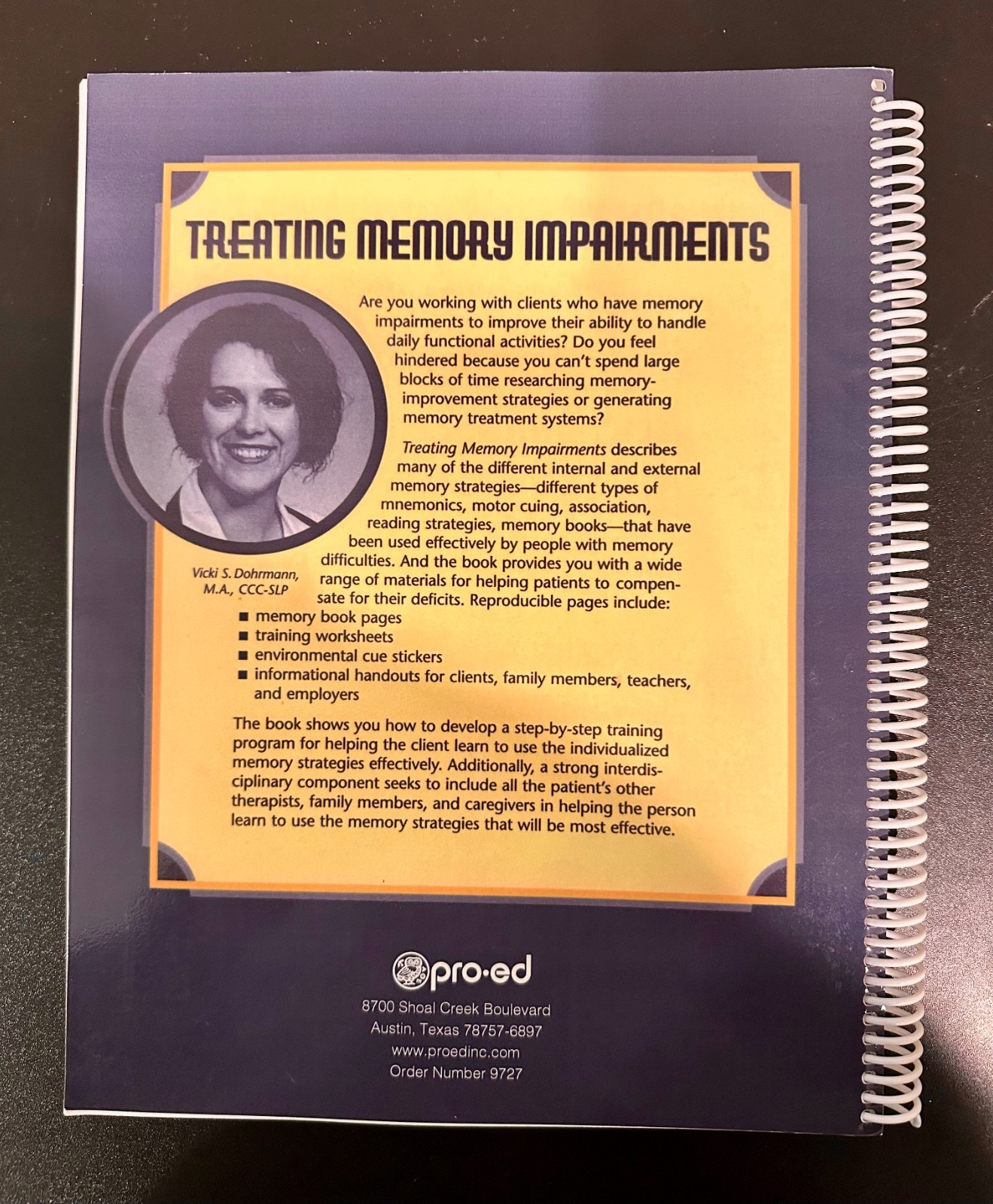Treating Memory Impairments: A Memory Book & Other Strategies by Vicki Dohrmann