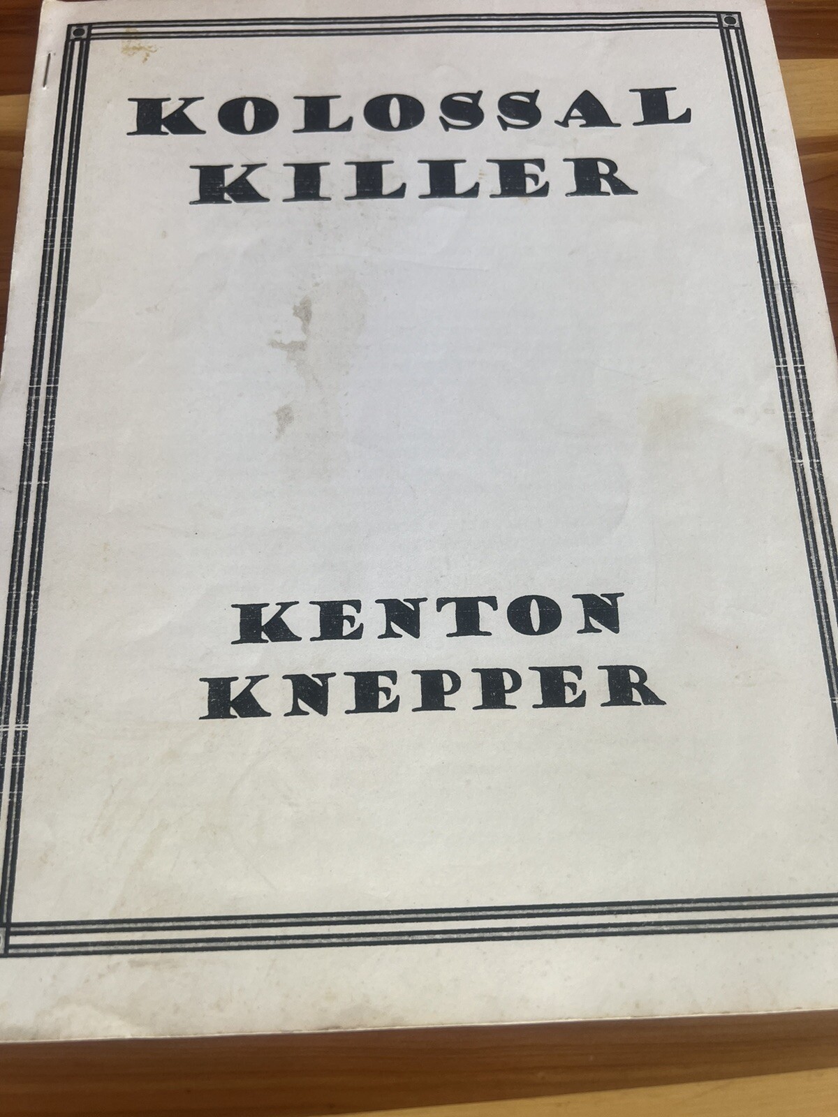 Kolossal Killer Magic Trick By Kenton Knepper Staple Bound Paper Book No Wallet